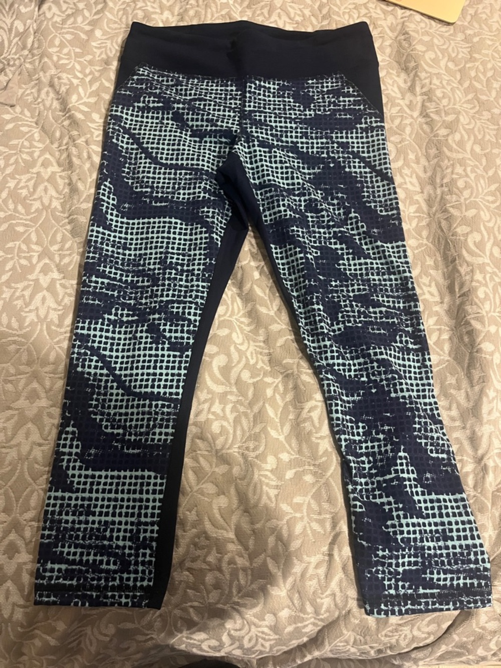 Under Armour Navy & Light Blue Patterned Workout Pants